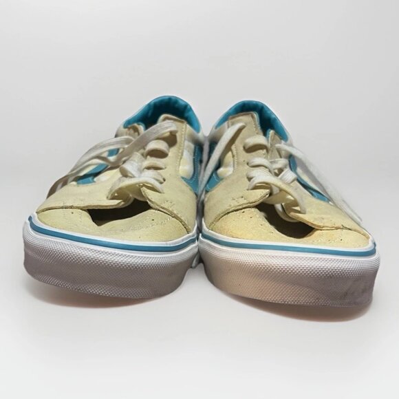 Vans SK8 Low Checkerboard Banana Cream Teal Shoes Mens 11 - Picture 4 of 10